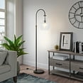 thumbnail image 6 of Evelyn&Zoe Verona Arc Floor Lamp with Glass shade in Blackened Bronze/Seeded, 6 of 11