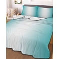 thumbnail image 2 of Teal Ombre Summer Quilt Set Twin XL Size,Soft Quilted Bedding Set with 2 Pillow Shams,Turquoise White Gradient Modern Abstract Art Lightweight All Season Bedspread Coverlet for Bedroom 68"x98", 2 of 6