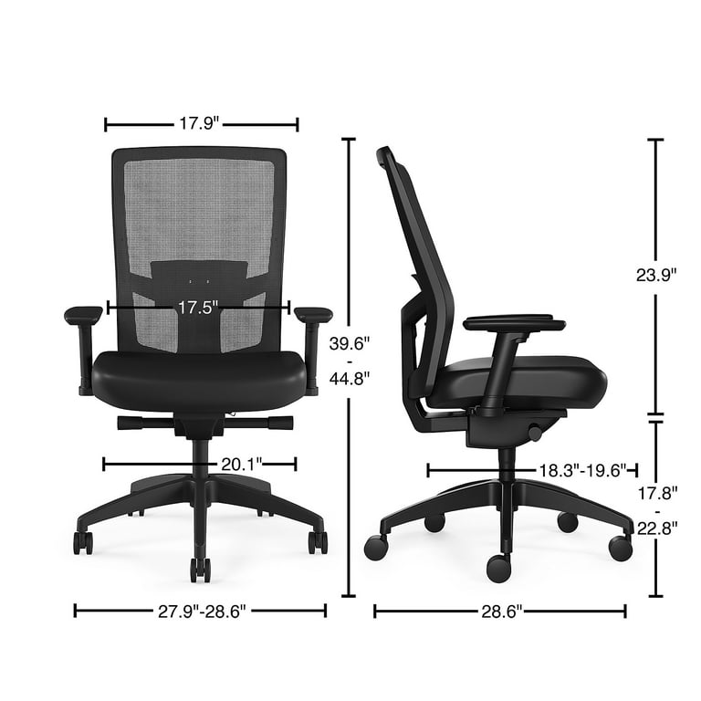 Staples Workplace Series 500 Vinyl & Mesh Task Chair Black Adj