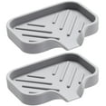 thumbnail image 5 of 2pcs Silicone Soap Dishes Draining Bar Soap Holders Bathroom Countertop Soap Trays, 5 of 7