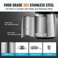 thumbnail image 5 of KFFKFF Water Distiller, 4L Capacity for Home Use, 750W Purification System, Stainless Steel Inside, Countertop Model for Pure Water Production, Silver, 5 of 9
