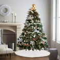 thumbnail image 6 of 30 Inch Faux Fur Christmas Tree Skirt White Plush Skirt for Merry Christmas Party Christmas Tree Decoration, 6 of 6