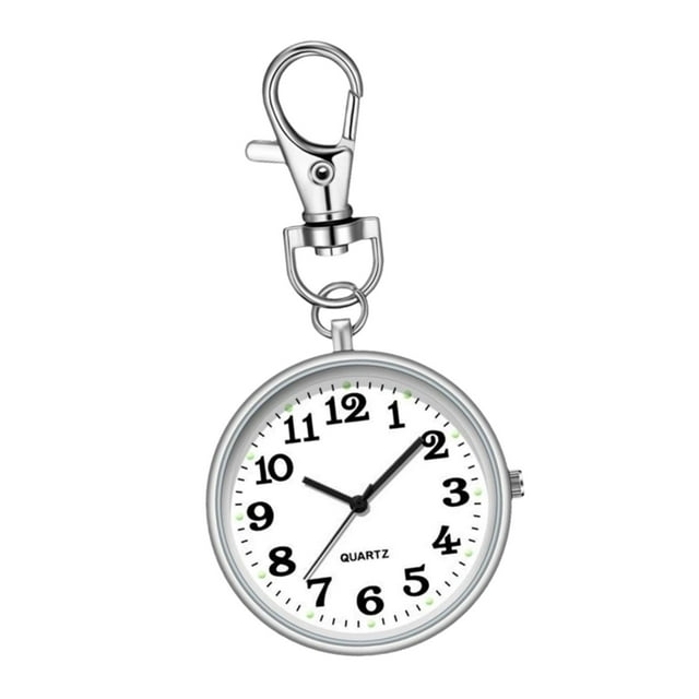Nurse Watch Keychain Pocket Watch Relacione Regalo con el regalo de enfermería de la hebilla de la llave para el examen Actividades al aire libre Plata