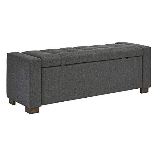 signature design by ashley cortwell storage bench, gray