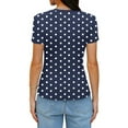 thumbnail image 3 of Women’s polka Dot tees Slim Groove Strip Short Sleeve Tops Summer Round Neck Pullover T-Shirt, 3 of 6