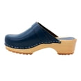 thumbnail image 3 of KLÄGN Tuva Wood Open Back Grip Cobalt Veg Tan Leather Clogs, 3 of 9