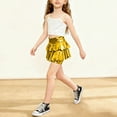thumbnail image 4 of Gubotare Girls Dance Shorts Girls Summer Casual Shorts Loose Straight Leg Unisex Baggy Casuals Shorts Size 8-9 (Gold,8-9 Years), 4 of 8