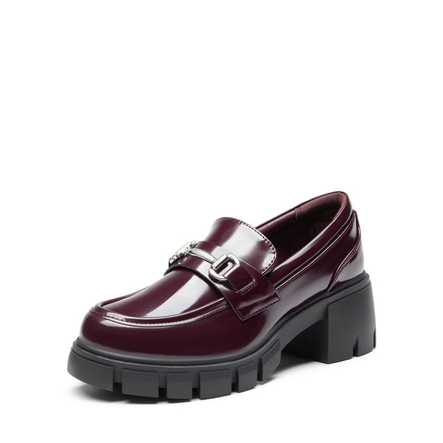 DREAM PAIRS Mocasines de Plataforma Gruesa para Mujer Burdeos Talle 11
