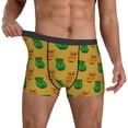 thumbnail image 3 of Men's Boxer Briefs, Orange Green Owl Soft Comfy Mens Underwear Boxer Briefs Breathable With Widen Waist, 3 of 7