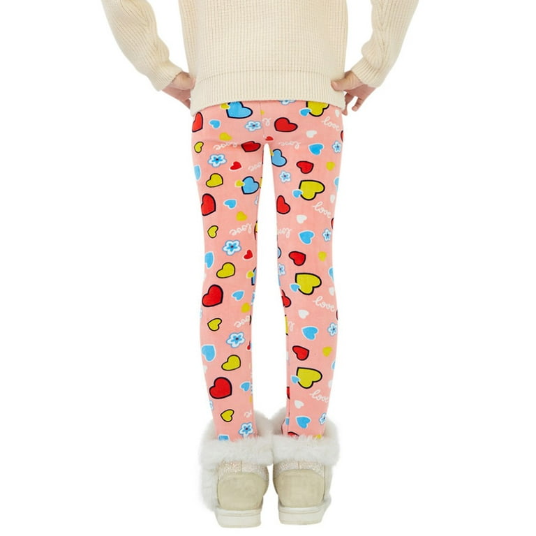 3-13Years Girls Fleece Lined Leggings Winter Warm Pants with Ruffle Warm  Thick Velvet Knit Tights Thermal Pant Trouser