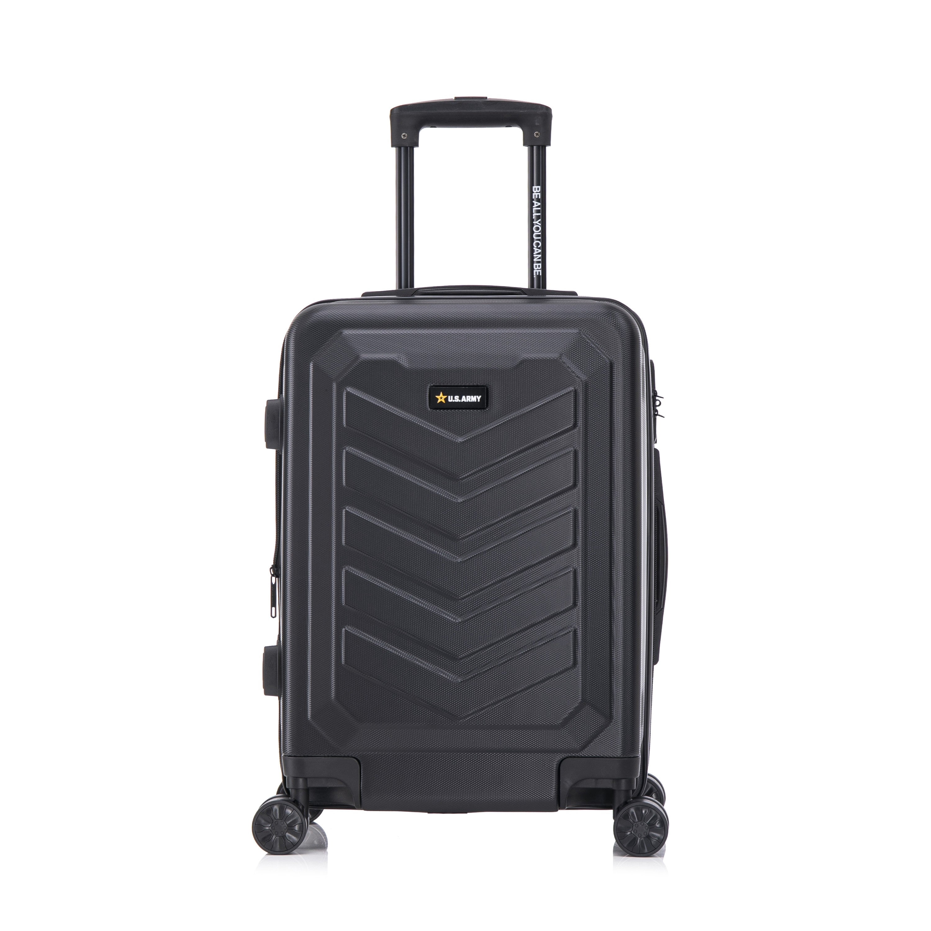 US ARMY FOX PRO 20" Expandable Carry-On Suitcase with TSA Lock Black