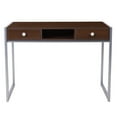 thumbnail image 2 of Bradley Dark Wood Grain Finish Desk with Silver Metal Frame, 2 of 5