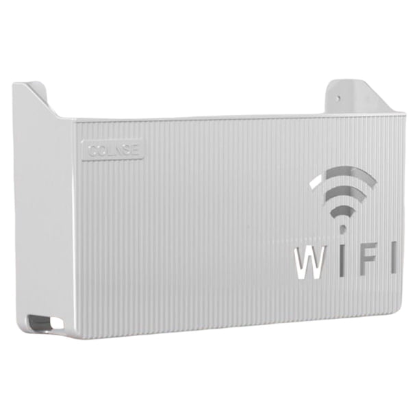 Ounissouiy Estante para enrutador, estantes simples montados en la pared para sala de estar, decoración del hogar, dormitorio Almacenamiento y organización del hogar Gris