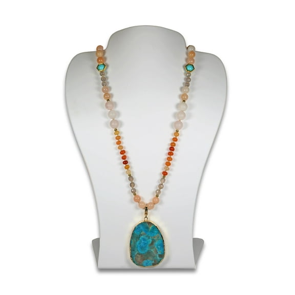 MGR! My Gems Rock Beaded Pendant Necklace with Gemstones