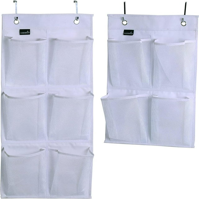 Organisateur par-Dessus la Porte pour Garde-Robe Garde-Manger Porte Étroite Paquet 2 Blanc