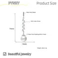 thumbnail image 4 of PYNZY Simulated Pearl for Brides Cubic Zirconia Jewelry Dangle Drop Earrings for Women Plated White Gold, 4 of 5