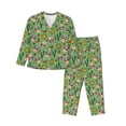 thumbnail image 1 of Balery Vintage Sugar Skull Conjunto de Pijama con Estampado para Mujer, Conjunto de Dos Piezas con Manga Larga, Ropa de Dormir Suave con Bolsillos, Pijamas Cómodos-Small, 1 of 7