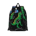 thumbnail image 2 of Lsque Space Dino Cartoon Black Pattern Canvas Daypack, Durable Backpack, High-quality Versatile Backpack,Vintage Compact Backpack-Small, 2 of 6