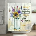 thumbnail image 2 of Sunflower Shower Curtain Farmhouse Sunflower Flower Inspirational Bathroom Shower Curtains Rustic Country Floral Hummingbird Waterproof Polyester Fabric Bathroom Decor Curtain with Hooks 72x72 Inches, 2 of 6