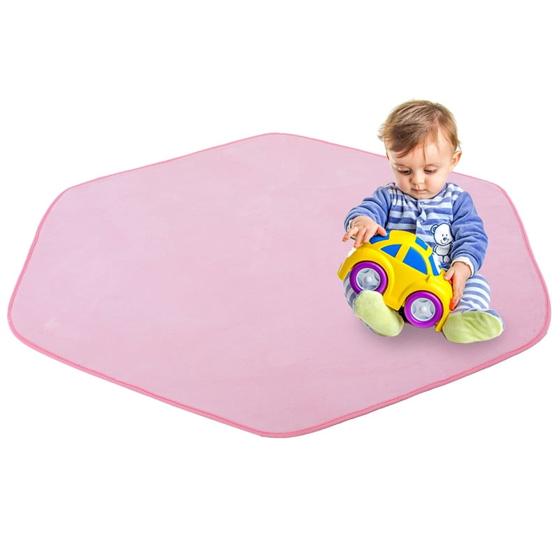 Child Playhouse Pink Castle Tent Carpet Rug Floor Game Cushion Toy Hexagonal