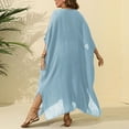 thumbnail image 5 of zaveiop Women's Swimsuit Cover up Beach Kaftan for Bathing Suit with Floral Pattern (Sky Blue, One Size), 5 of 6