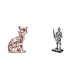 thumbnail image 1 of Estatua de gato, figura decorativa de escritorio, estatua de caballero, pieza de arte hecha de cerámica y resina, ideal para estantería, escritorio u, 1 of 8