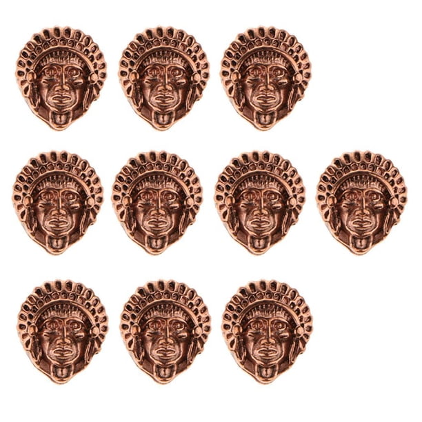 10 Piezas Metal Perforado Lateral Misterioso Faraón Máscara Collar Conector Perlas Del Encanto Collar Pendientes Fabricación de Joyas Artesanías Diseños Hallazgos oro rosa Soledad Brazalete de cuentas del encanto del conector
