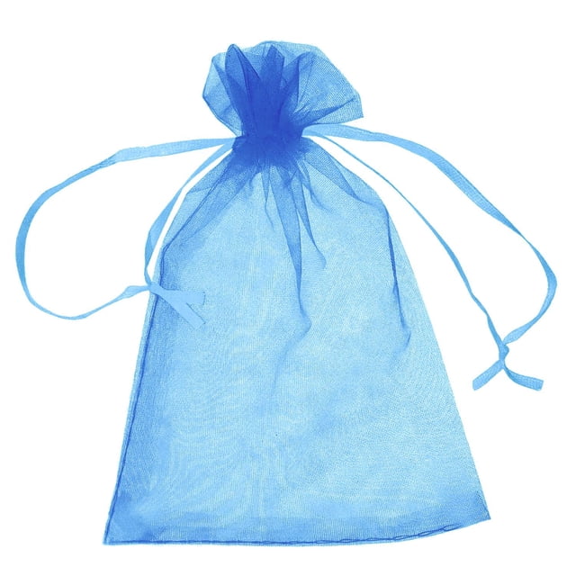 Costalitos Organza con Cordon PouchySkyBlue 15Pzas Azul Claro 5x7cm Tela Bolsa Organza. VentDepot MXPAZ-007