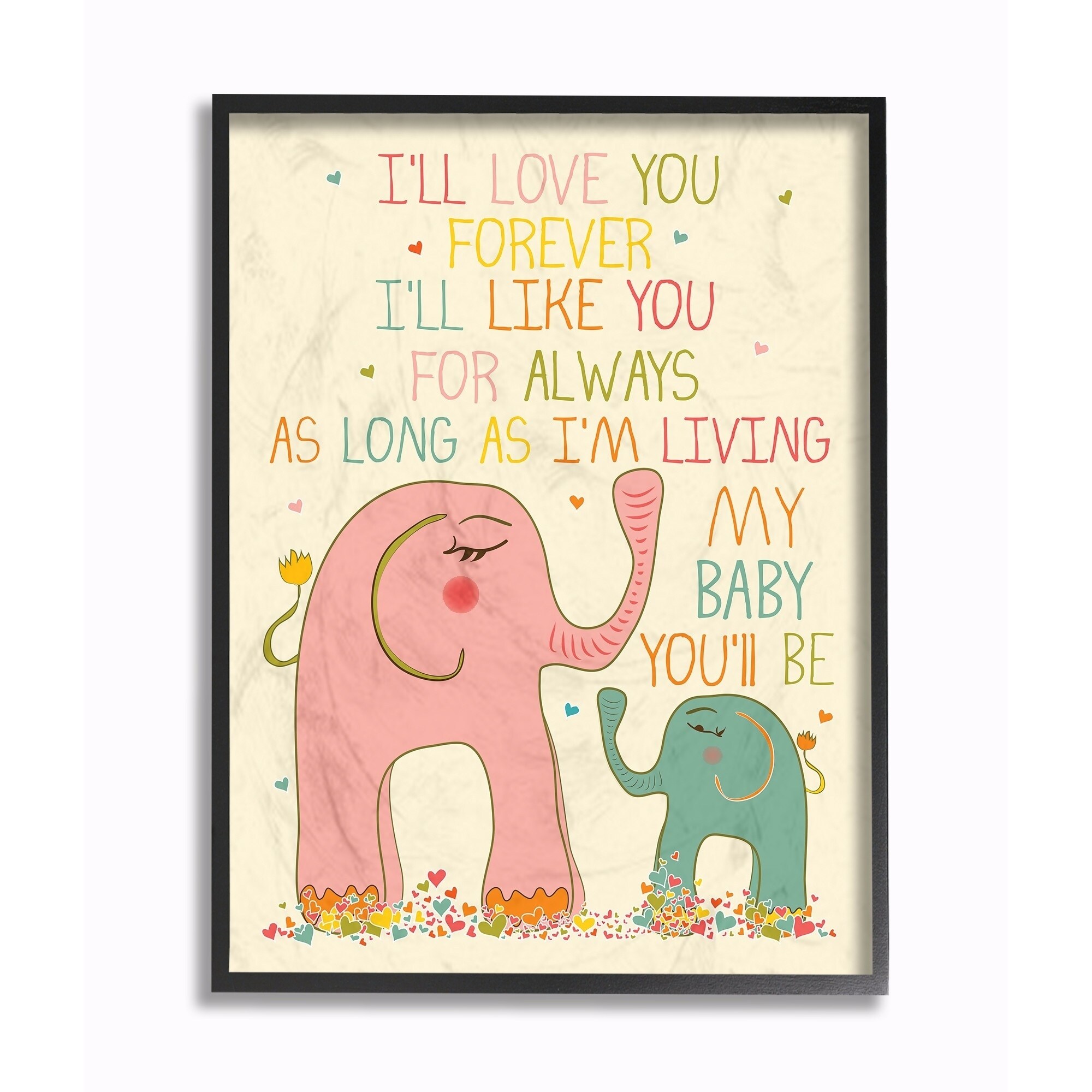 Stupell Elephants Art, I'll Love You Forever Wall Art 11x14