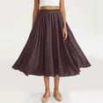 thumbnail image 2 of Stamzod Women's Flowy Maxi Skirt Summer Pleated High Waisted Casual Long Skirts with Pockets Coffee B Free Size, 2 of 9
