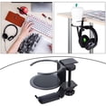 thumbnail image 3 of Soporte para auriculares con cable para PC y juegos debajo del escritorio. Negro, 3 of 9