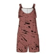 thumbnail image 4 of Nrmvnmi Womens Summer Casual Sleeveless Printed Short Rompers Adjustable Strap Loose Shorts Jumpsuits Overalls with Pockets Coffee MMothers Day Gifts, 4 of 6