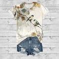 thumbnail image 6 of jowamay Womens Bird Tee Shirt Branch Casual Crewneck Short Sleeve Graphic Tees Regular Fit Trendy Tops Daily Wear, 6 of 7