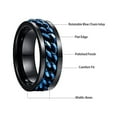thumbnail image 2 of NUNCAD Men's Tungsten Carbide Wedding Ring 8mm Black with Blue Rotatable Chain Inlaid, 2 of 5