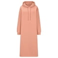 thumbnail image 3 of Women Loose Hoodies Dress Casual Long Sleeve Hooded Sweatshirts Dress Plus Size Causal Side Slits Mini Dress with Pockets, 3 of 5