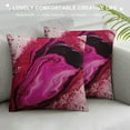 thumbnail image 3 of COMIO   Girly Pink Marbling Throw&nbsp;Pillow&nbsp;Covers Abstract Artwork Pillow&nbsp;Covers  Pastel Watercolor Marble Stone Pattern Decorative Pillow Covers, Foil Print Cushion Cases, 3 of 5