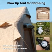 Lilypelle 10 Person Blow Up Camping Inflatable Tent w/ Canopy & Stove Jack & AC Port,13.8′x 10.5′x 6.9′Waterproof Oxford 2 Room Air Tent,Easy Setup Glamping Inflatable House