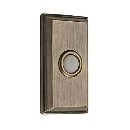 Rectangular Doorbell - Baldwin Reserve 9BR7015006 Rectangular Bell Button Antique Brass Finish