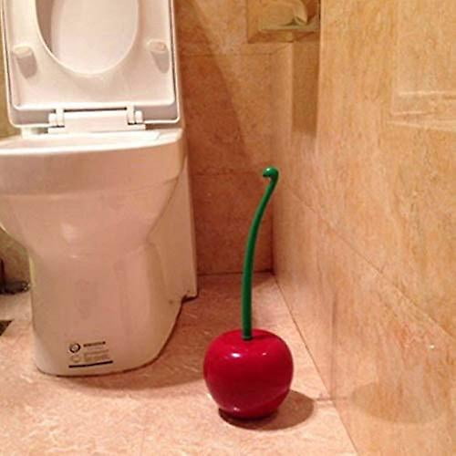 Toilet Brush Catalpa Flower Toilet Brush Wine Red Cherry Shape Toilet Brush Holder Set Plastic