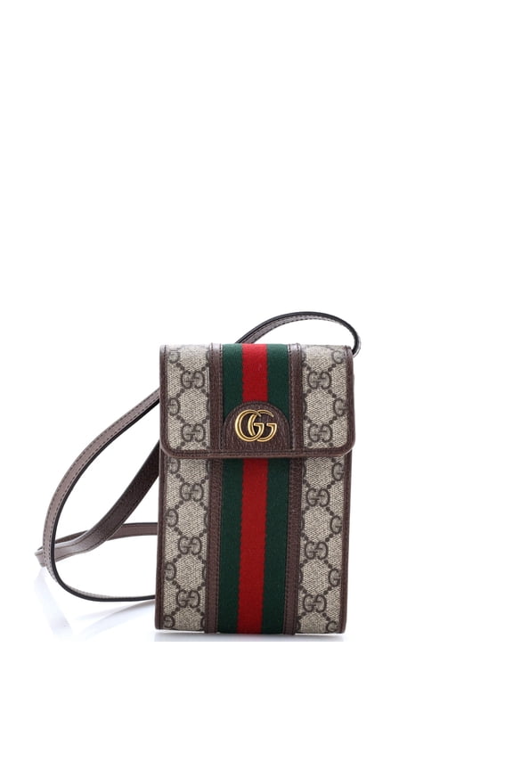 Pre-Owned Ophidia Vertical Flap Crossbody Bag GG Coated Canvas Mini By Rebag