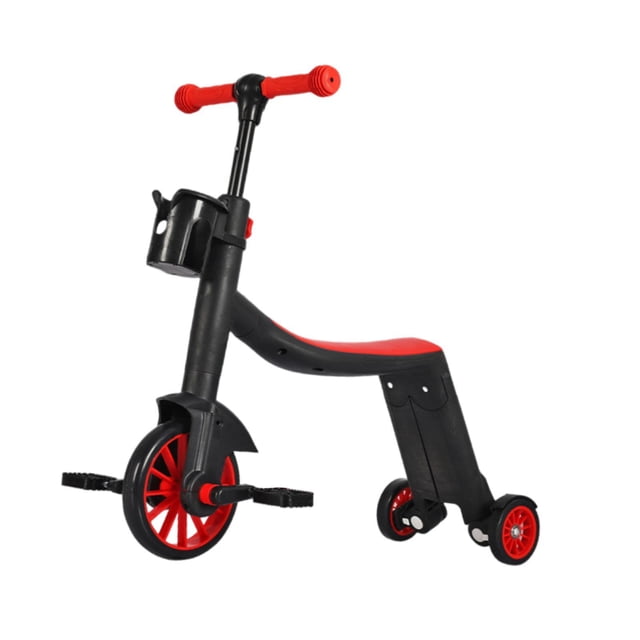 Triciclo infantil de juguete deportivo, equipo resistente, fácil de usar, bicicleta de equilibrio multiusos 3 Rojo