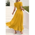 thumbnail image 3 of Vestido PRETTYGARDEN Boho Floral Cruzado Maxi Cúrcuma XXL, 3 of 8