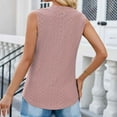 thumbnail image 3 of ameIAEA Sleeveless Button Up Shirts for Women V Neck Solid Color Summer Dressy Tops Hollow Out Casual Blouse, 3 of 5