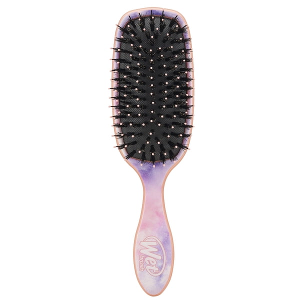 Wet Brush Shine Enhancer Paddle Brush Color Wash Watermark - Cepillo desenredante para el cabello con cerdas ultra suaves impregnadas con aceite de argán natural Desenreda brillante y alisa el cabello