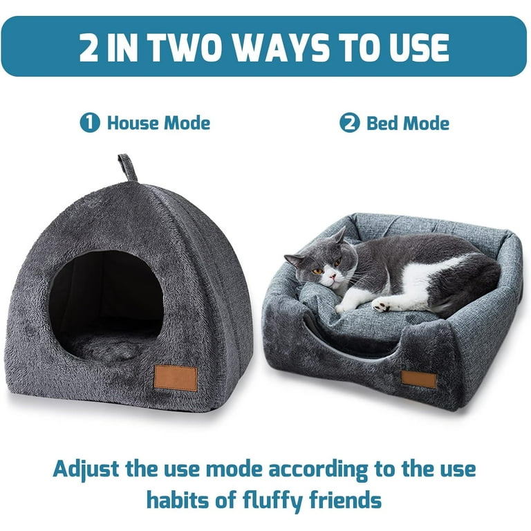 Warm Cat Shelter House for Outdoor Cats in Winter Soft and Self Warming Kitten beds Cat Bed for Indoor Cats Waterproof Outdoor Heated Cat House Warm