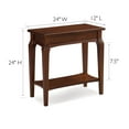 thumbnail image 3 of Leick Home Solid Wood Stratus Narrow Side Table with Shelf, Heartwood Cherry, 3 of 17