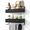 Black-15.8 Inch Long, variant on White 13.8 Inch Long Floating Shelves With Drawers Set of 2 Wall Mounted Storage