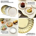 Efavormart 50 Pack | 5" Metallic Gold Scalloped Rim Dessert Paper Plates, Disposable Round Party ...