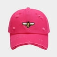 thumbnail image 2 of Jinhomg Cute Baseball Caps for Women 2025 Funny Bee Embroidered Holiday Hats Lightweight Adjustable Cotton Distressed Hat Insect Honey Summer Saving Hot Pink Free Size, 2 of 3