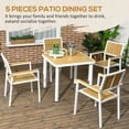 thumbnail image 3 of YYAo Outdoor Eating Sets,Patio Dining Furniture,5pc Patio Table and Chairs Set w/ HDPE Materials, Umbrella Hole, Yellow, 3 of 11